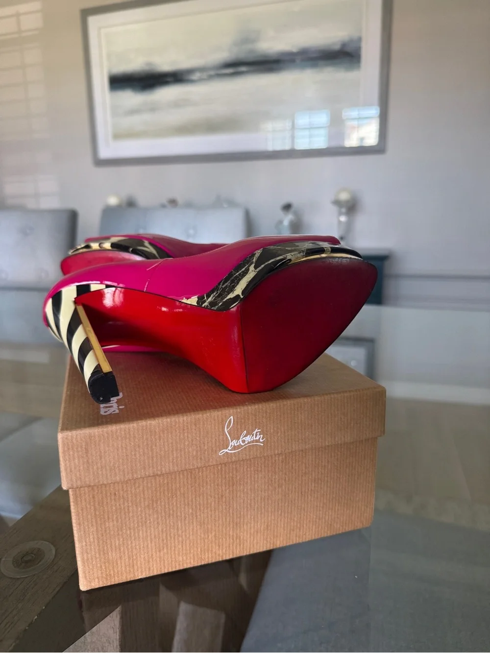 CHRISTIAN LOUBOUTIN LEATHER Chester Fille Platform 140 MM Pink 39