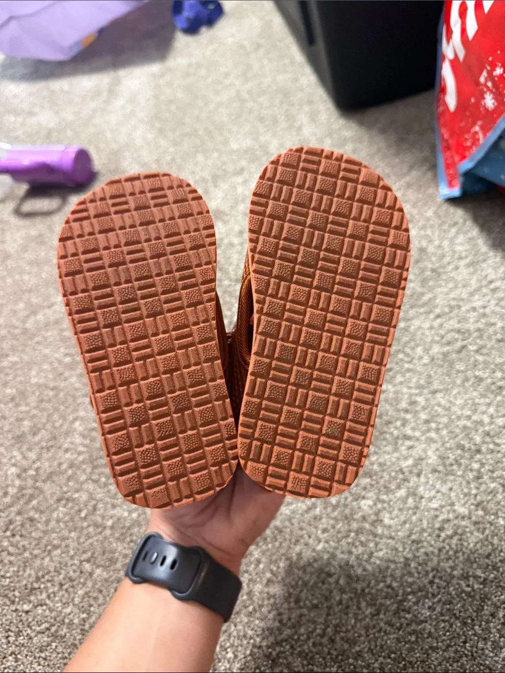 fabkids Orange Mesh Hook-and-Loop Kids' Sandals