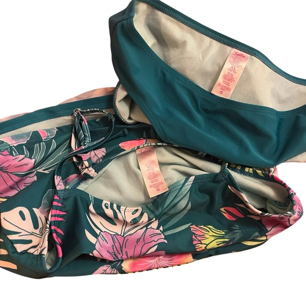 Justice Pink and Green Bikini Swimwear Collection