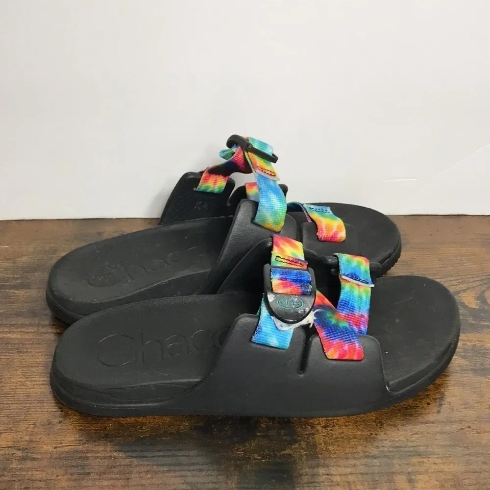 Chaco Chillos Tie Dye Slip On Slide Strapped Sandals Kids size 4
