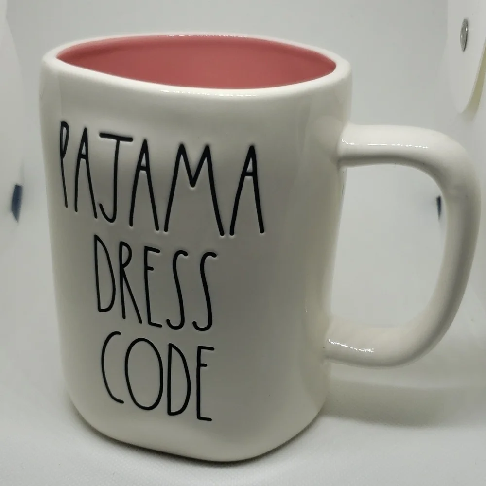 Rae Dunn white pink PAJAMA DRESS CODE new