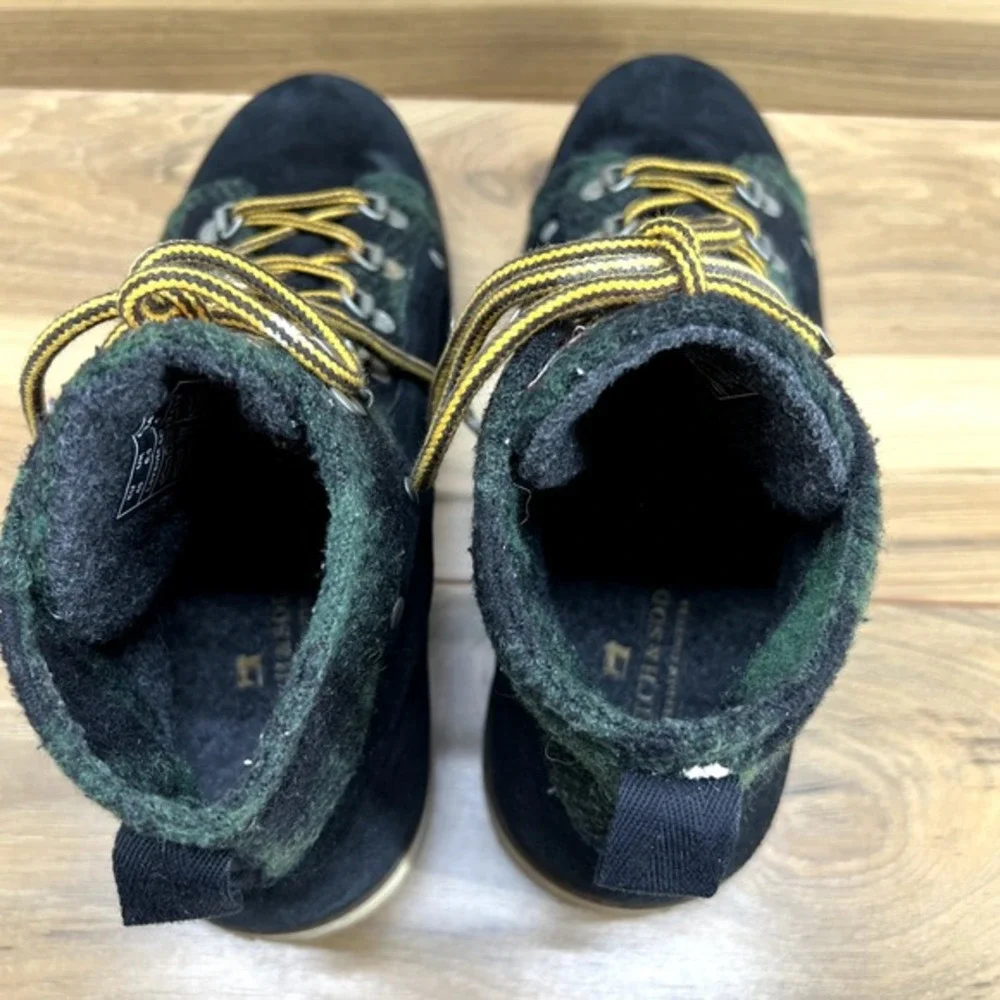 Scotch &‎ Soda Mens Hiking Boots Wool Suede Size 7.5 Black Green Plaid