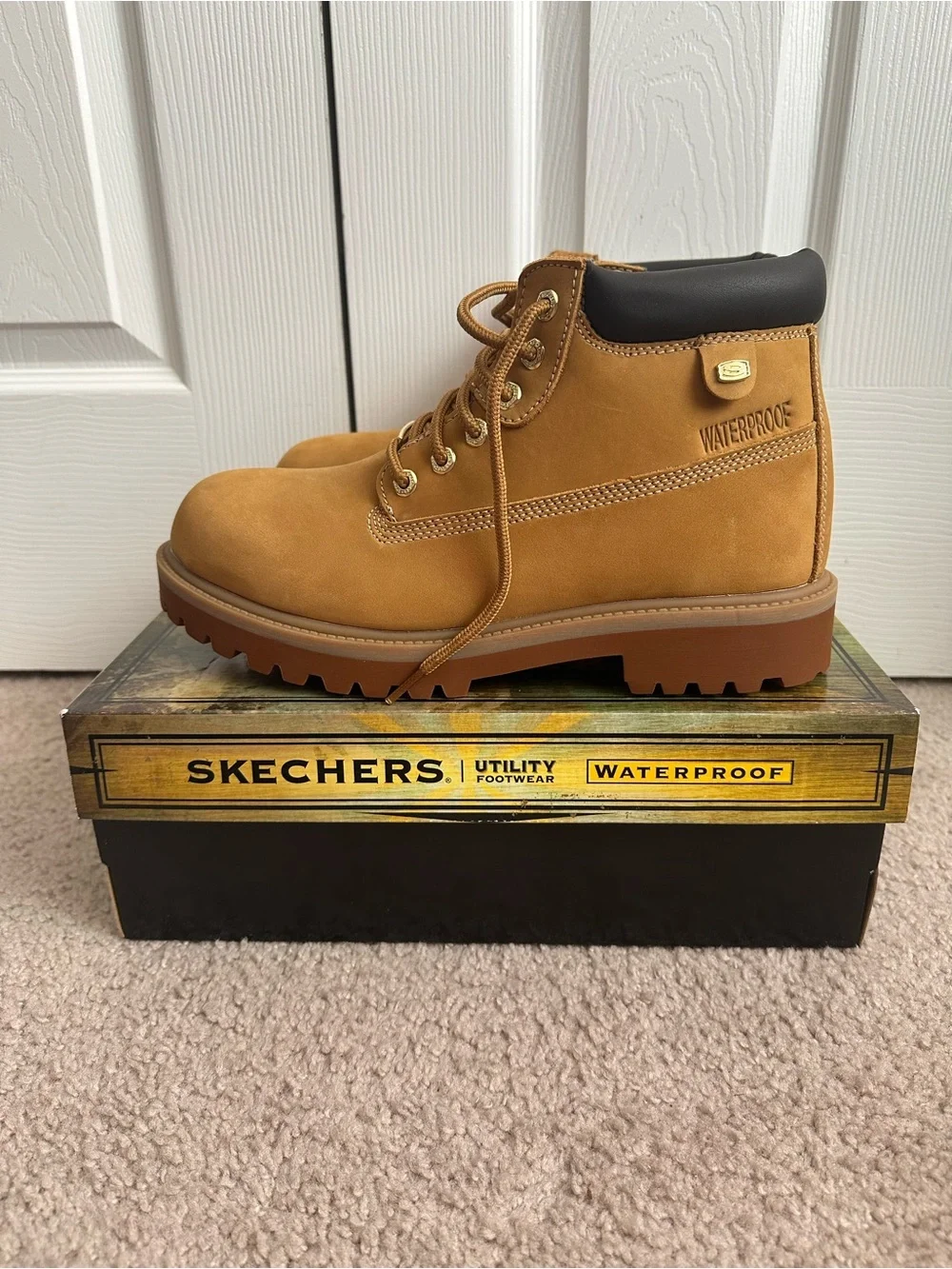 Skechers Men's Wheat Tan Waterproof Work Boots