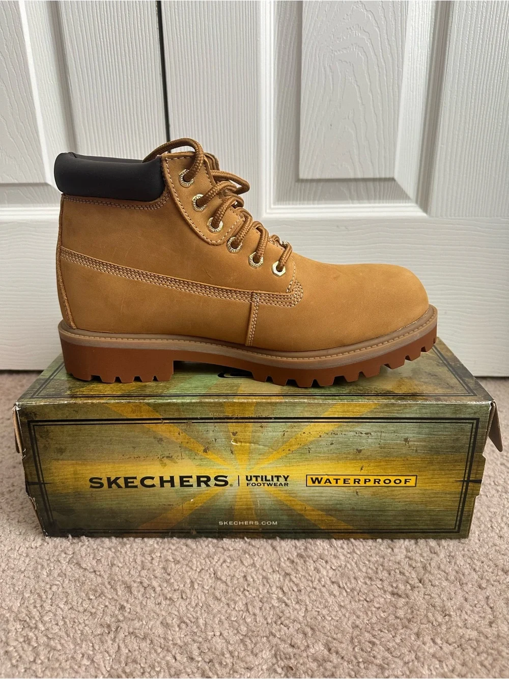 Skechers Men's Wheat Tan Waterproof Work Boots