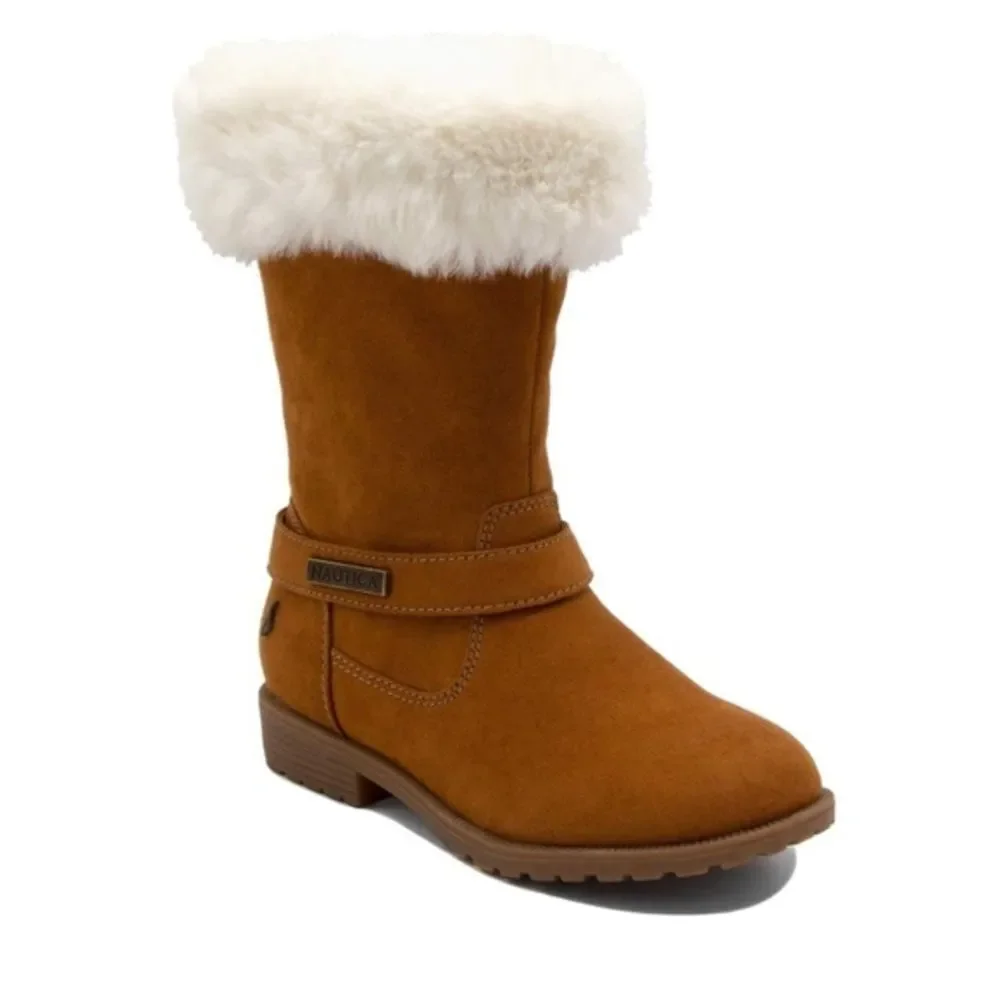 NAUTICA Girls Warm Boots-Cold Weather Fashion With Sherpa Fur Size 5 # CT