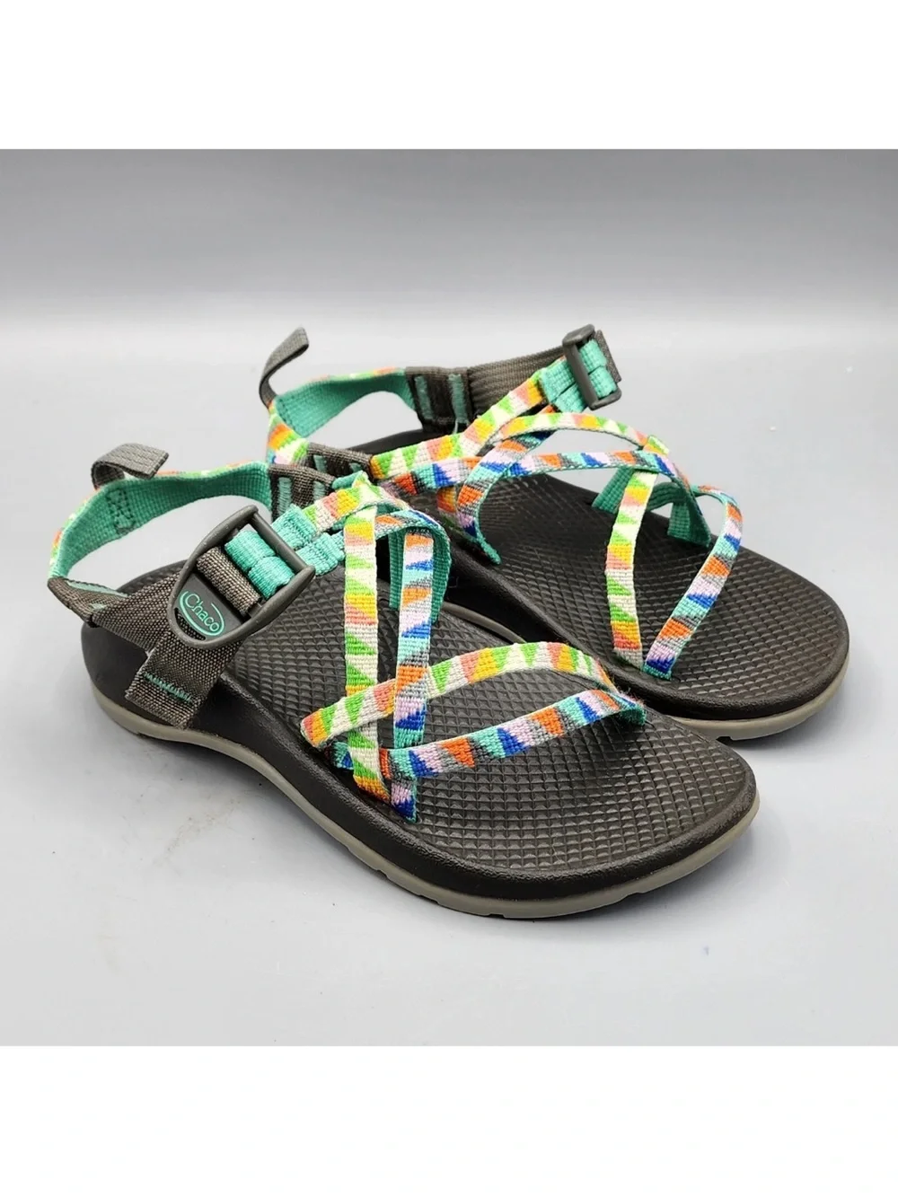 Chaco Camper Turquoise Multicolor Youth Sandal Strap Shoes J180234 Unisex Size 3