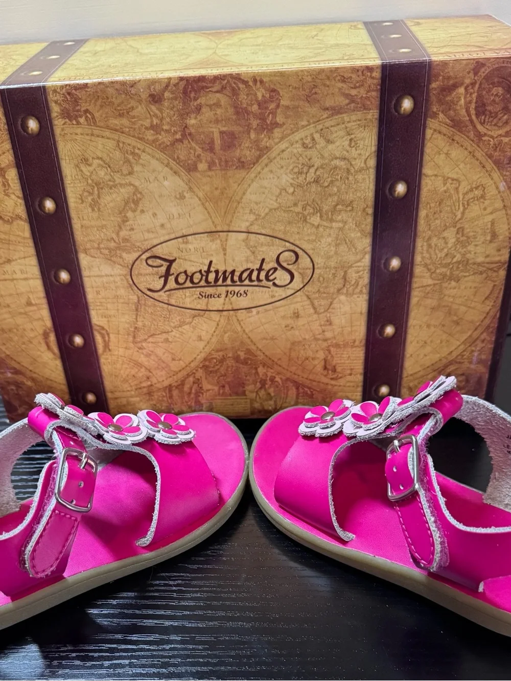 FootMates Bright Pink Flower Girl Sandals