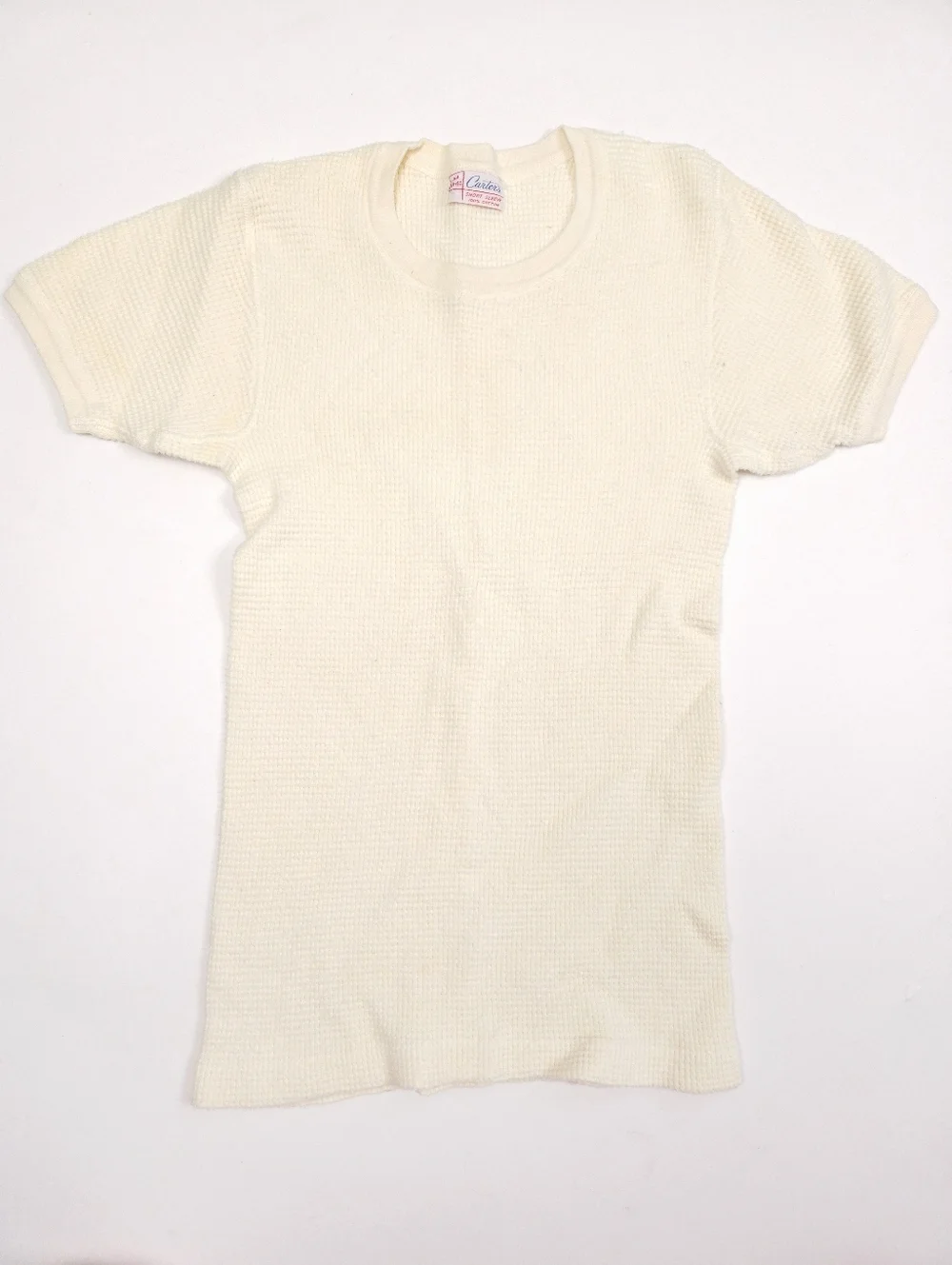 Carter's Vintage Thermal Short Sleeved 100% Cotton Top Shirt M 38-40