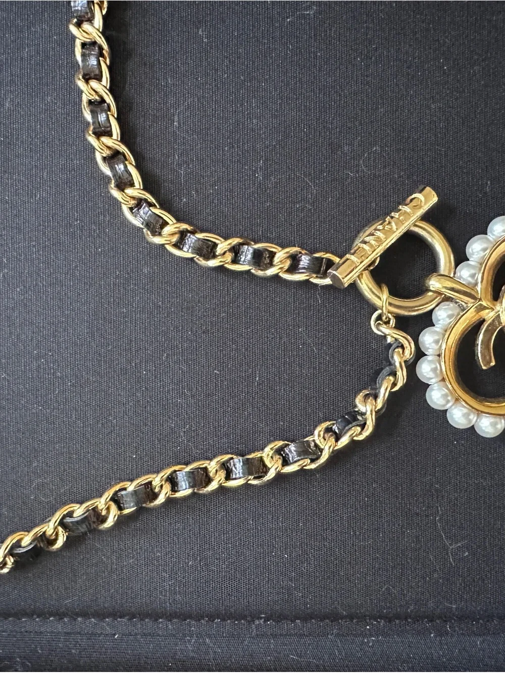 CHANEL gold tone