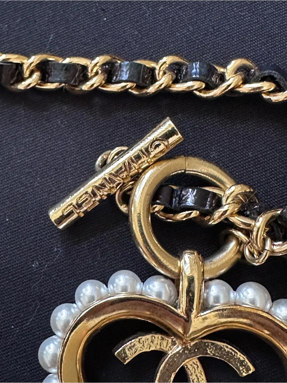 CHANEL gold tone