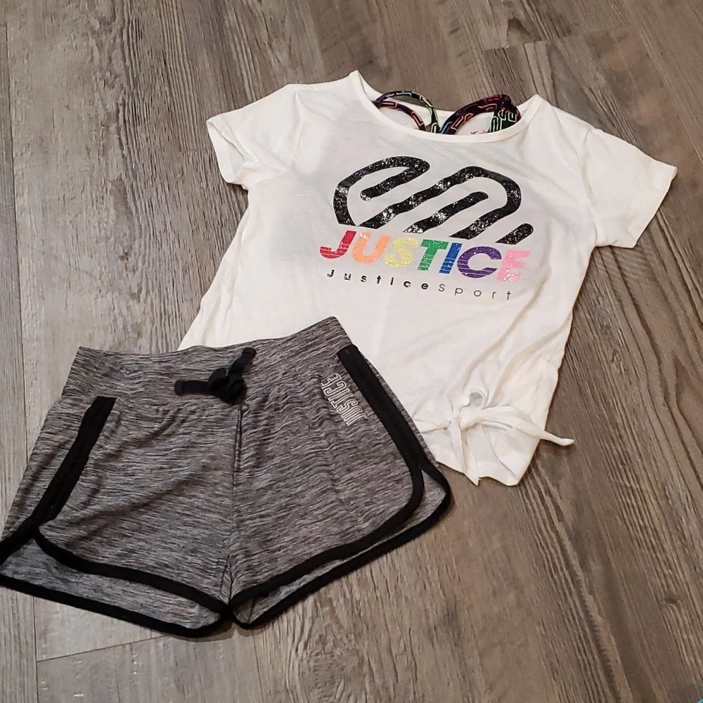 Justice Sport Matching Short & T-Shirt Set Size 7/8