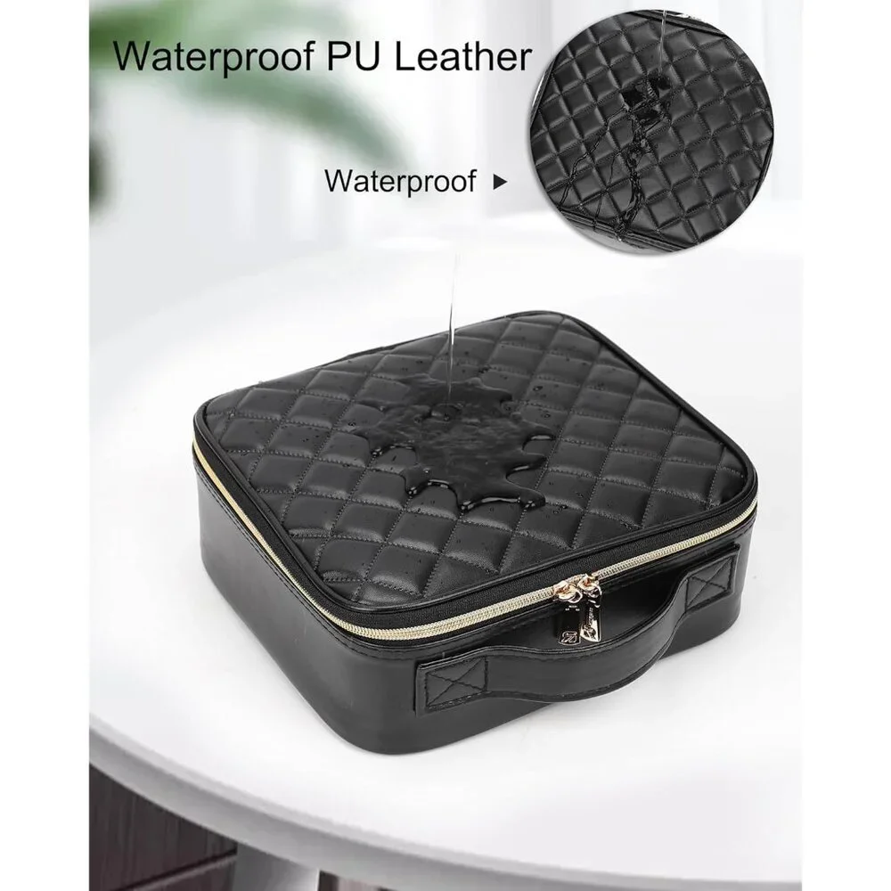 Makeup Bag, Travel Cosmetic Train Case Organizer Portable Artist Storage Bag wit