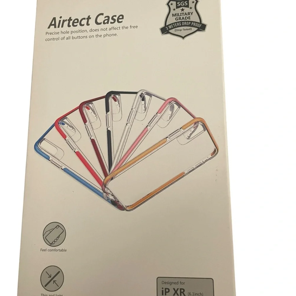 Airtect Clear Protective Phone Case with Colored Bumper NWT