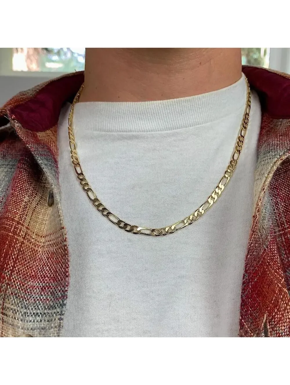 Y2k Vintage style Figaro Chain Gold Plated Stainless Steel high quality. Great