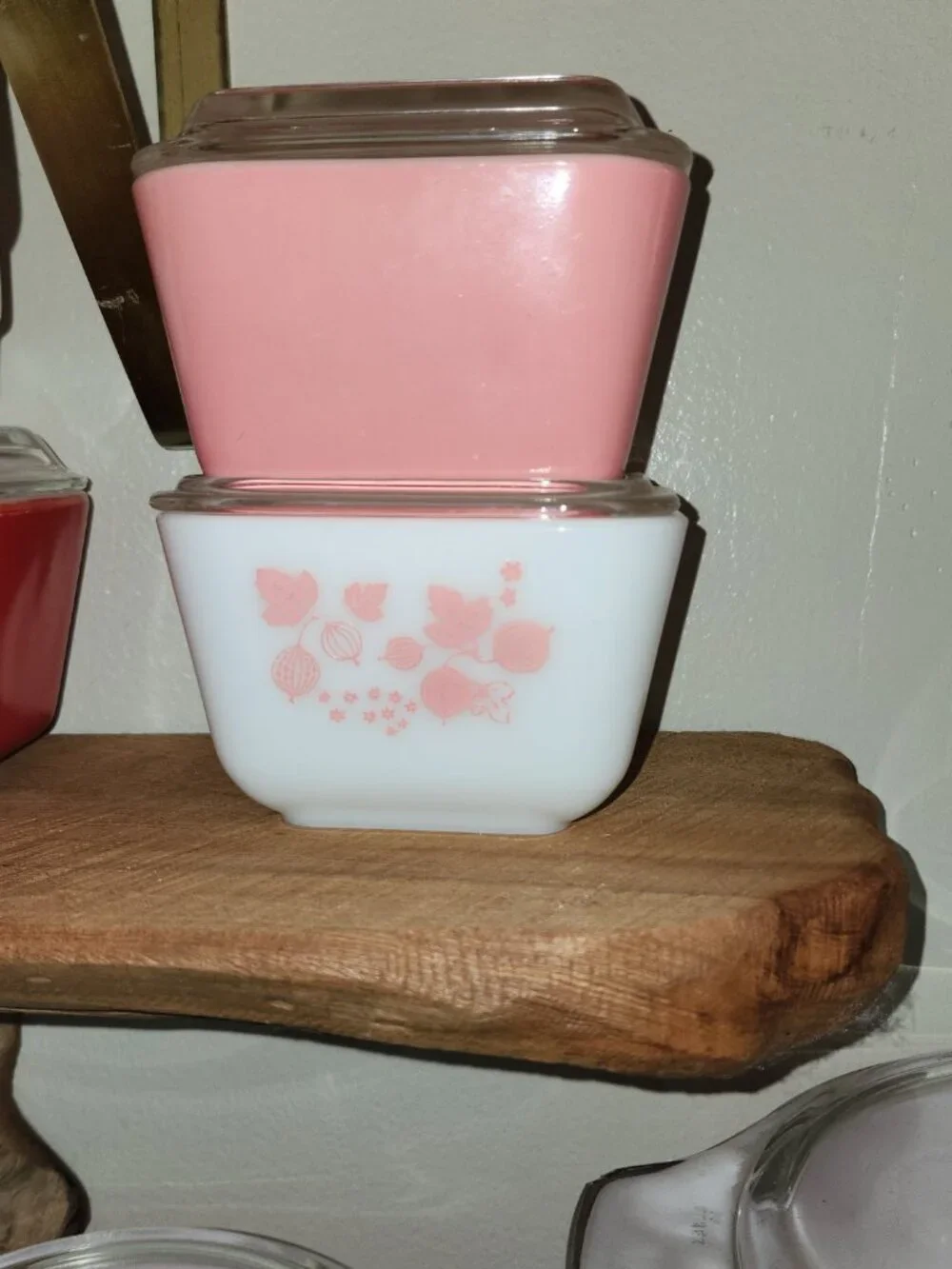 Pyrex pink Gooseberry 503, 502, 2 501s