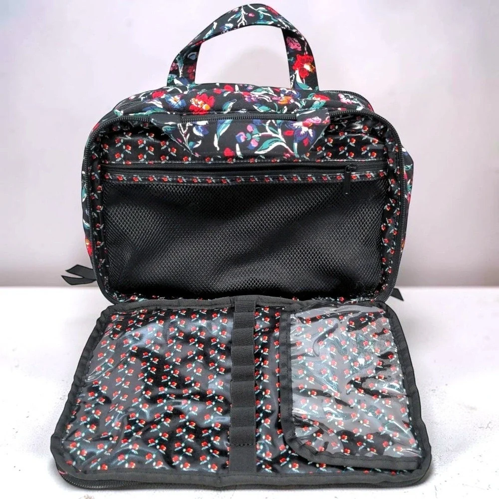 Vera Bradley Ultimate Travel Case Cosmetic Organizer Bag Perennials Noir Floral