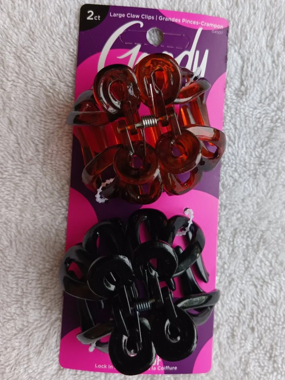 2 Goody Octopus Spider Slideproof Claw Clips Hair Jaw Plastic Lily Black Brown