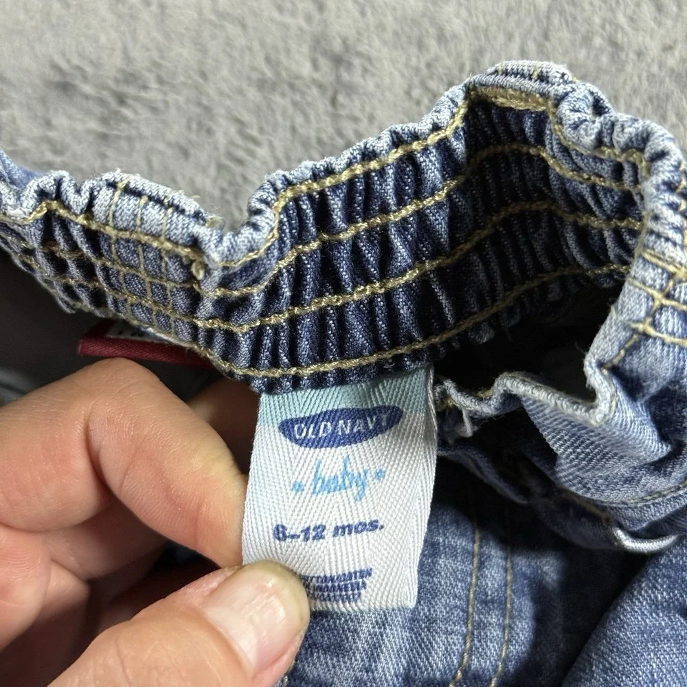 Y2K Old Navy Baby Baggy Denim Blue Jeans 6-12m Streetwear Carpenter Vintage