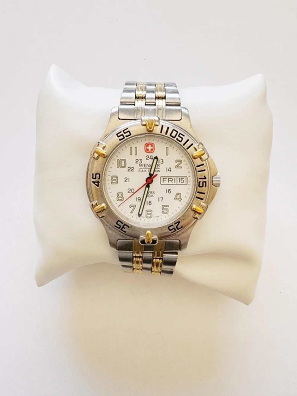 Wenger Swiss Army Two-Tone Stainless Steel Watch Day/Date Water Resist - Works