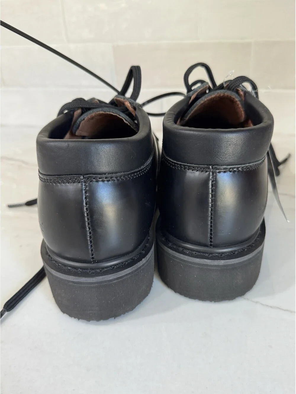 Vintage Sears Diehard Work Shoes Mens Black Oxford 82102 Slip Resistant Size 7.5