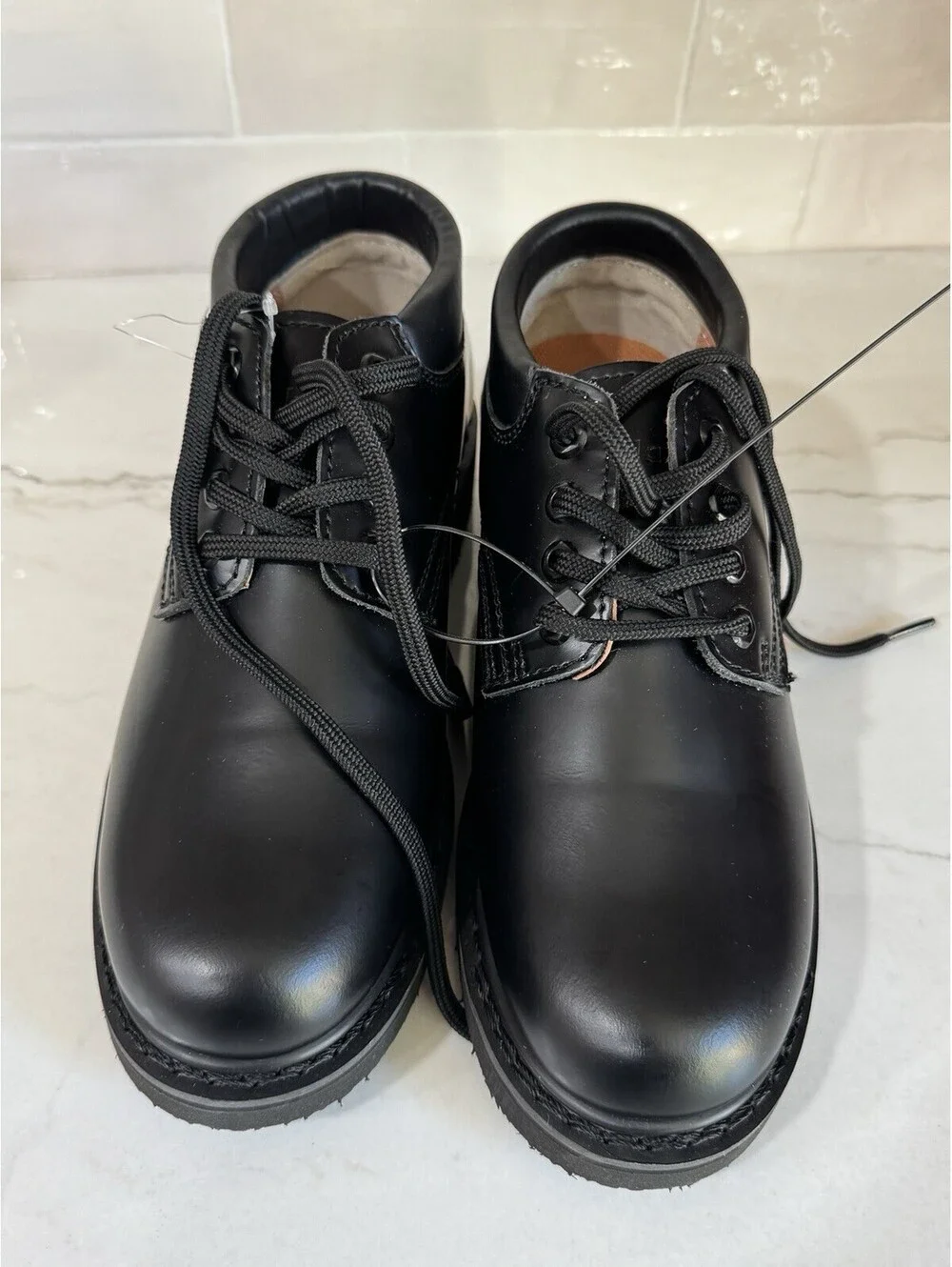 Vintage Sears Diehard Work Shoes Mens Black Oxford 82102 Slip Resistant Size 7.5