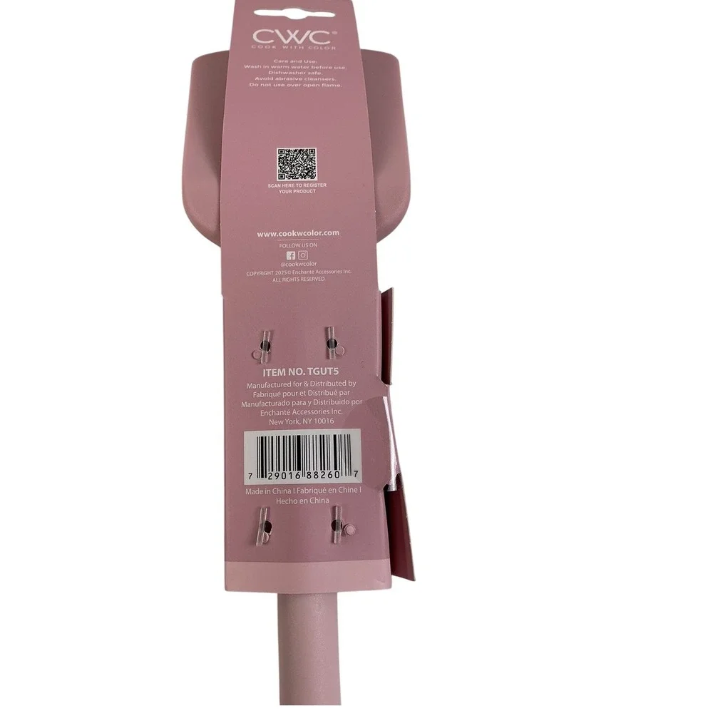 CWC Cook With Color Pink Silicone Turner & Spatula Set BPA Free‎ 450F