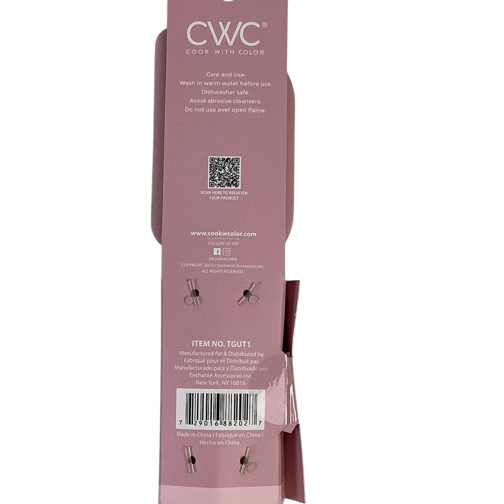 CWC Cook With Color Pink Silicone Turner & Spatula Set BPA Free‎ 450F
