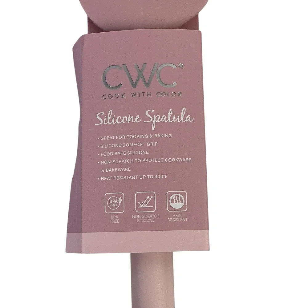 CWC Cook With Color Pink Silicone Turner & Spatula Set BPA Free‎ 450F