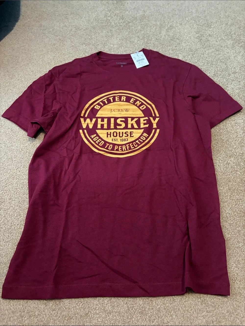 J. Crew Maroon Whiskey House Graphic Tee