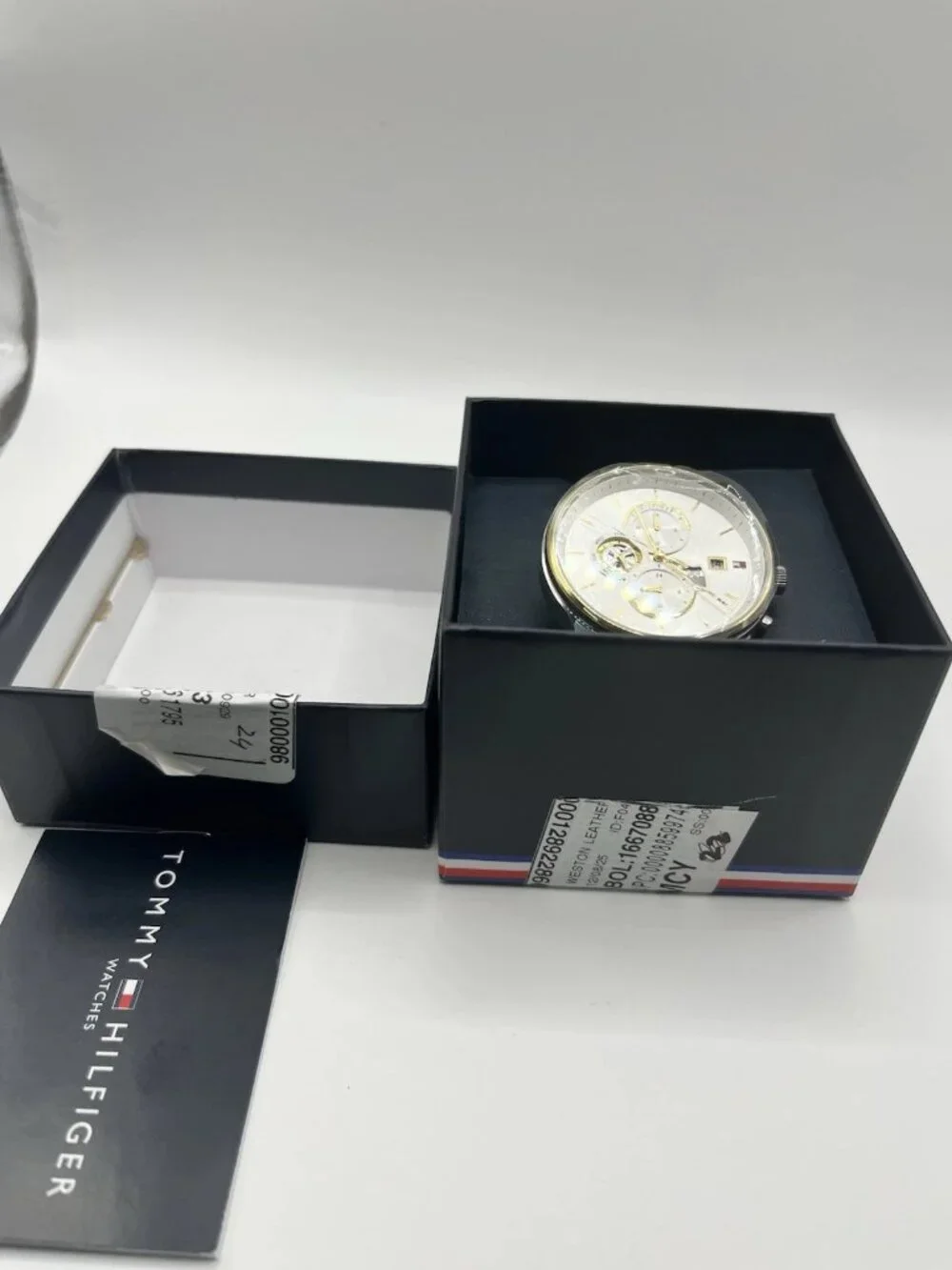Tommy Hilfiger Men’s Multifunction Watch Silver Dial Brown Leather New-Open Box