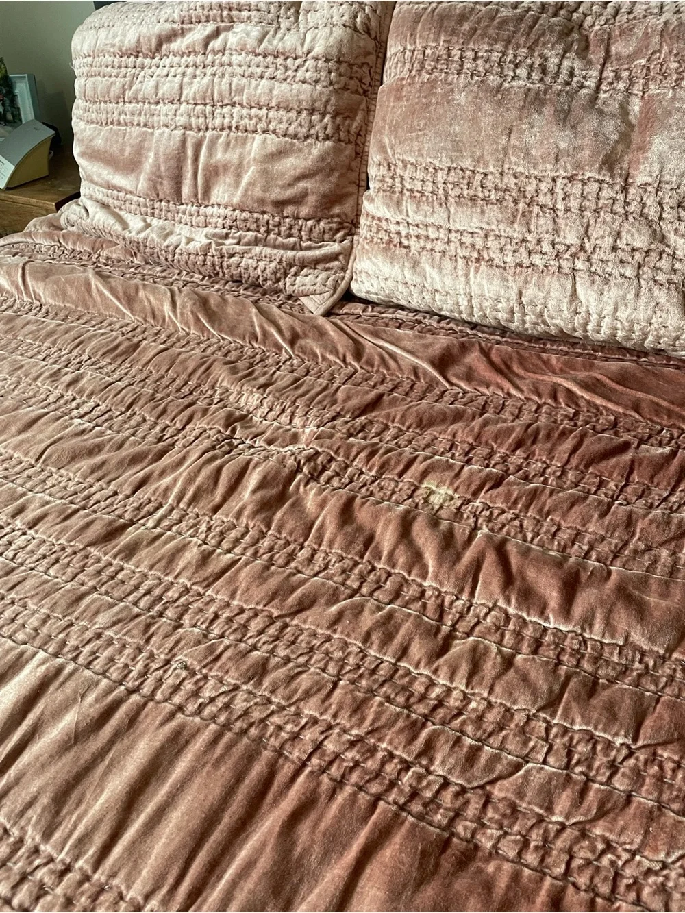 Anthropologie Lustered Velvet Alastair Quilt & Shams