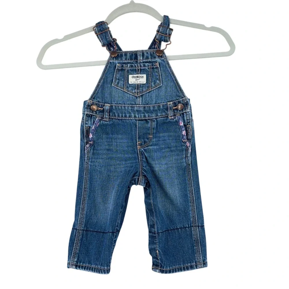OshKosh B'gosh Denim‎ Overalls Baby Girl 6M Blue Cotton