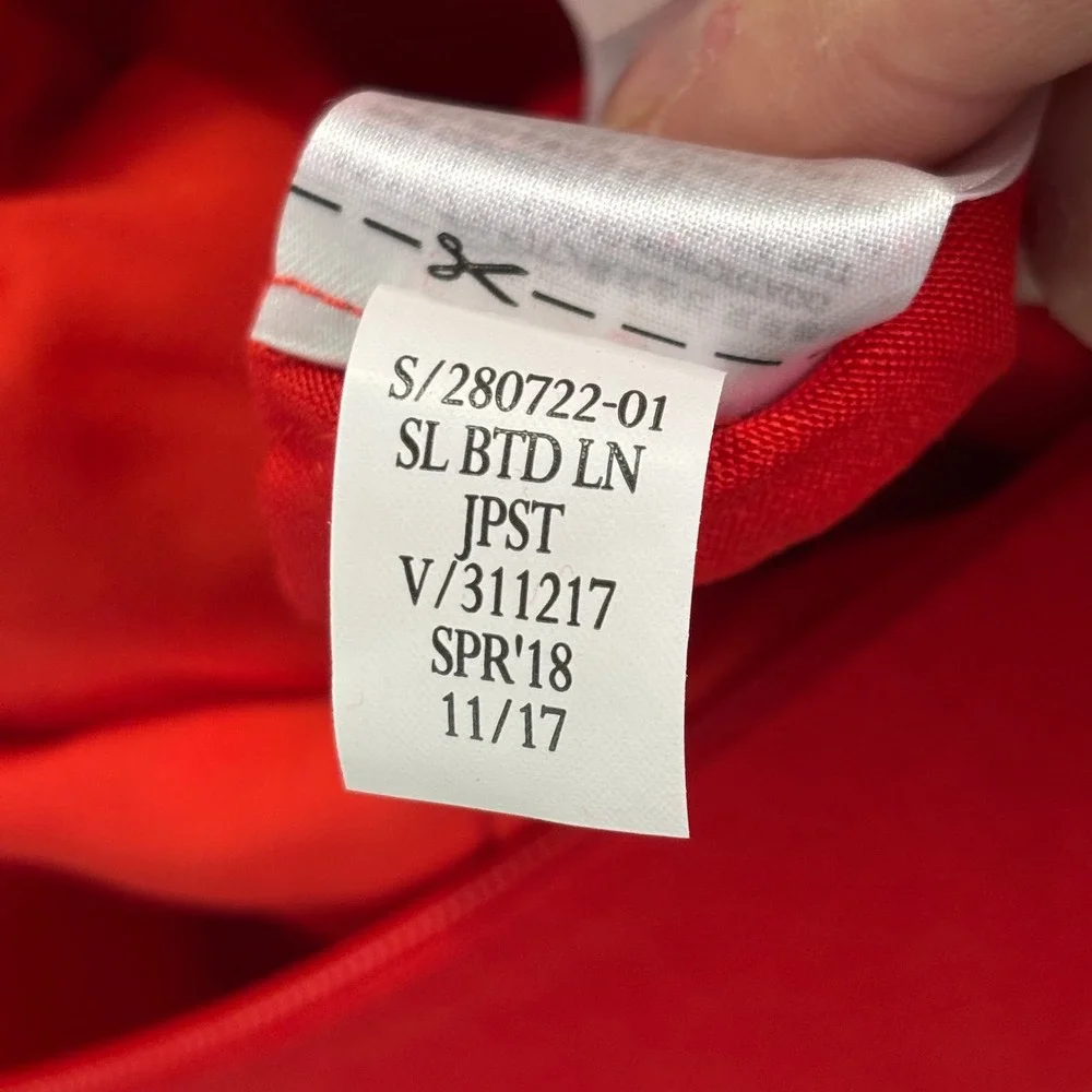 NWT Banana Republic Women Jumpsuit 0P Red Linen Blend Belted Wide Leg Sleeveless
