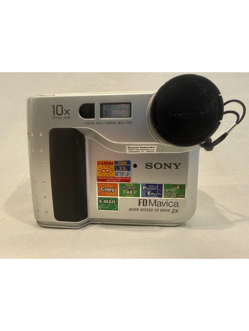 Sony FD Mavica Digital Still Camera MVC-FD75 with 2HD Floppy Disk not tested