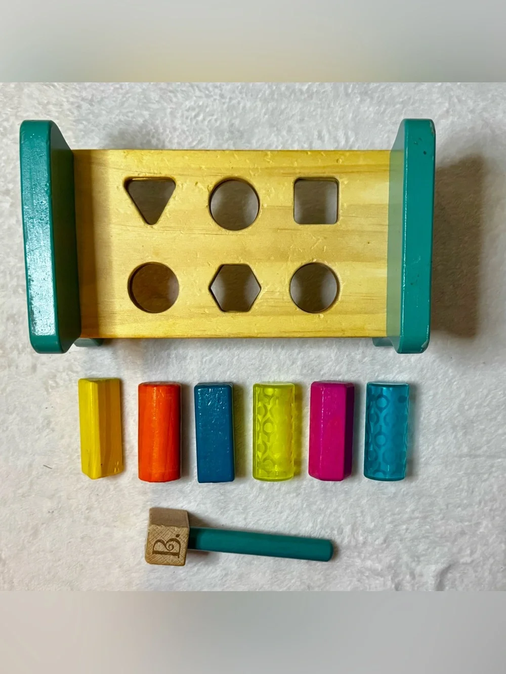 B.Toys bright wooden