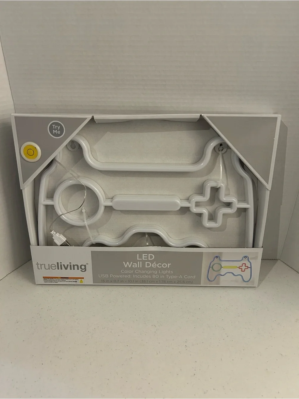 trueliving White LED Wall Décor - Gaming Controller Neon