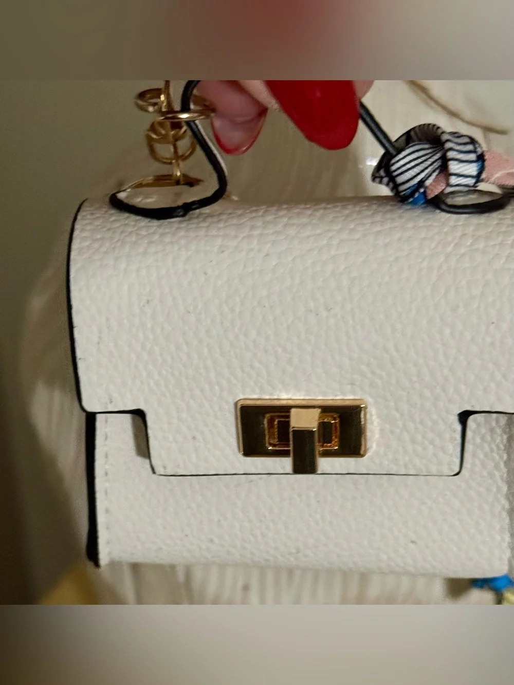 BUYERS CHOICE MINI PURSE BAG CHARMS CHOOSE TAUPE OR WHITE NEW