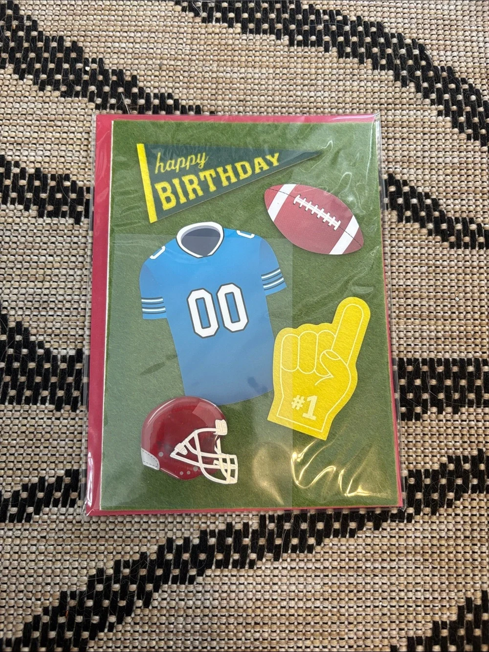 🆕Papyrus Felt Football Birthday Card