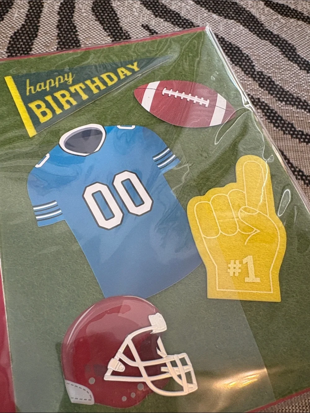 🆕Papyrus Felt Football Birthday Card