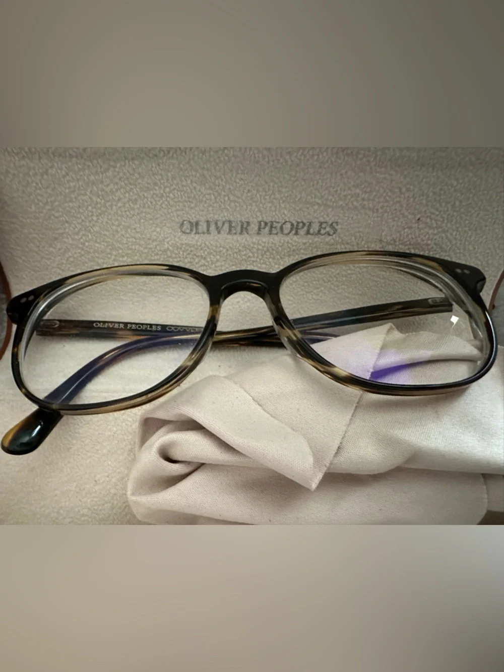Oliver Peoples Black and Tortoiseshell Acetate Optical Frames