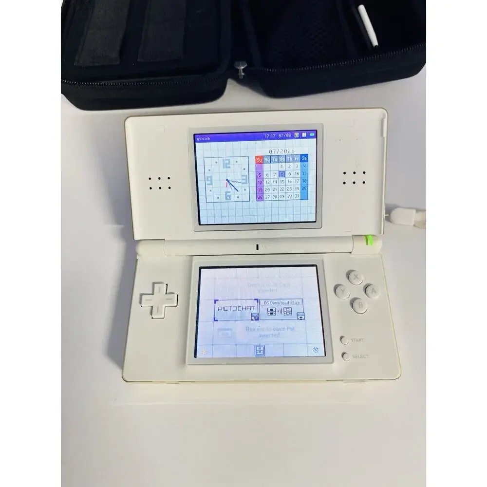 Nintendo DS Lite Handheld System White With Charger And 3ds Case Tested Works