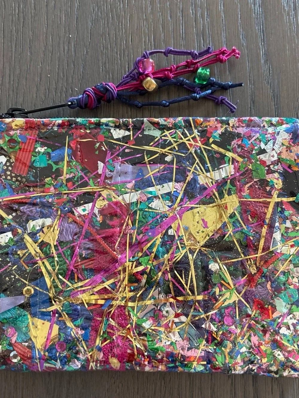 Colorful Confetti Art with Tassel. NWOT