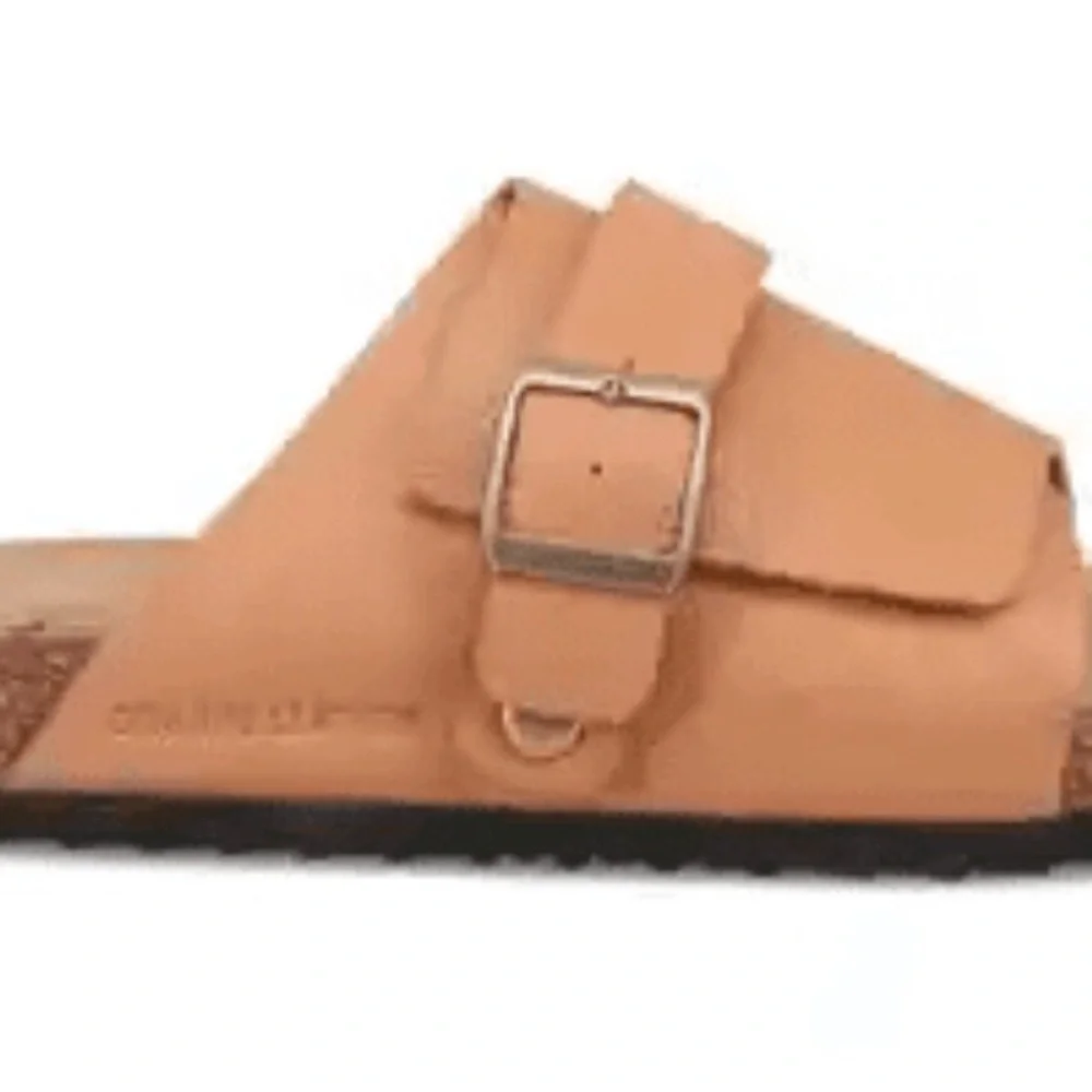 WOODSTOCK Mens Leather Sandals Size 12M Tan Color Skip On New