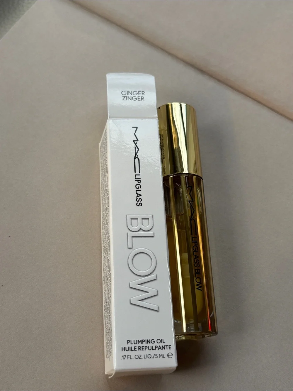 MAC Cosmetics Lipglass BLOW Plumping Lip Oil in Ginger Zinger - full size