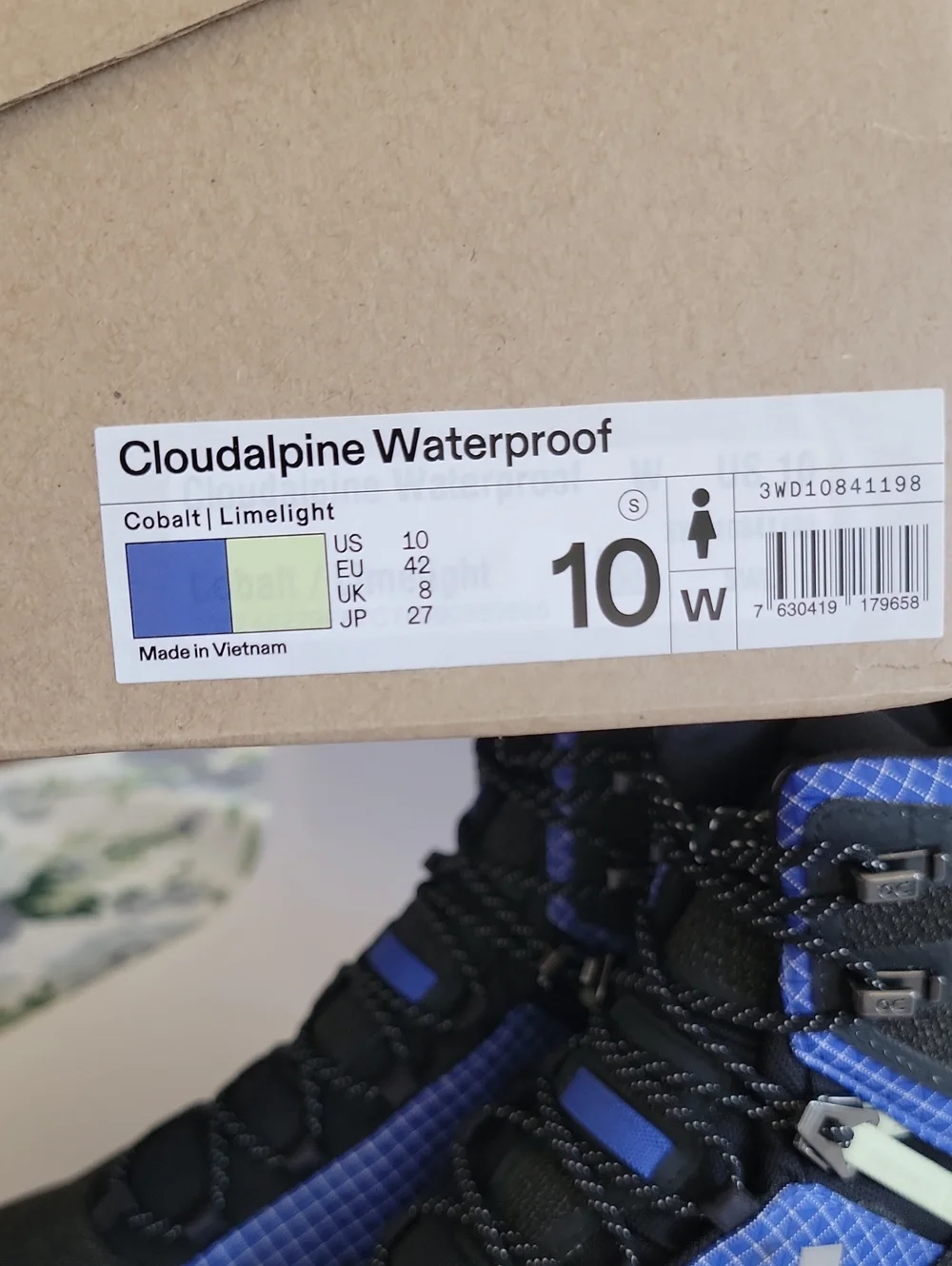 On Cloudalpine Waterproof Women's Hiking Boots US 10 Cobalt/Limelight