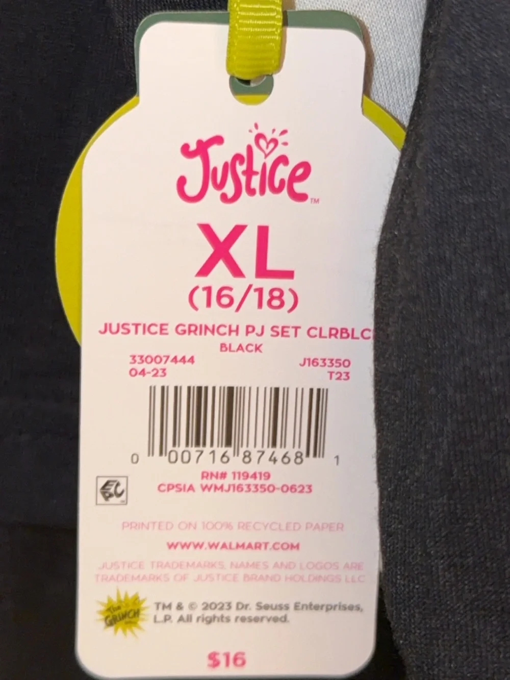 Justice lounging fabric top