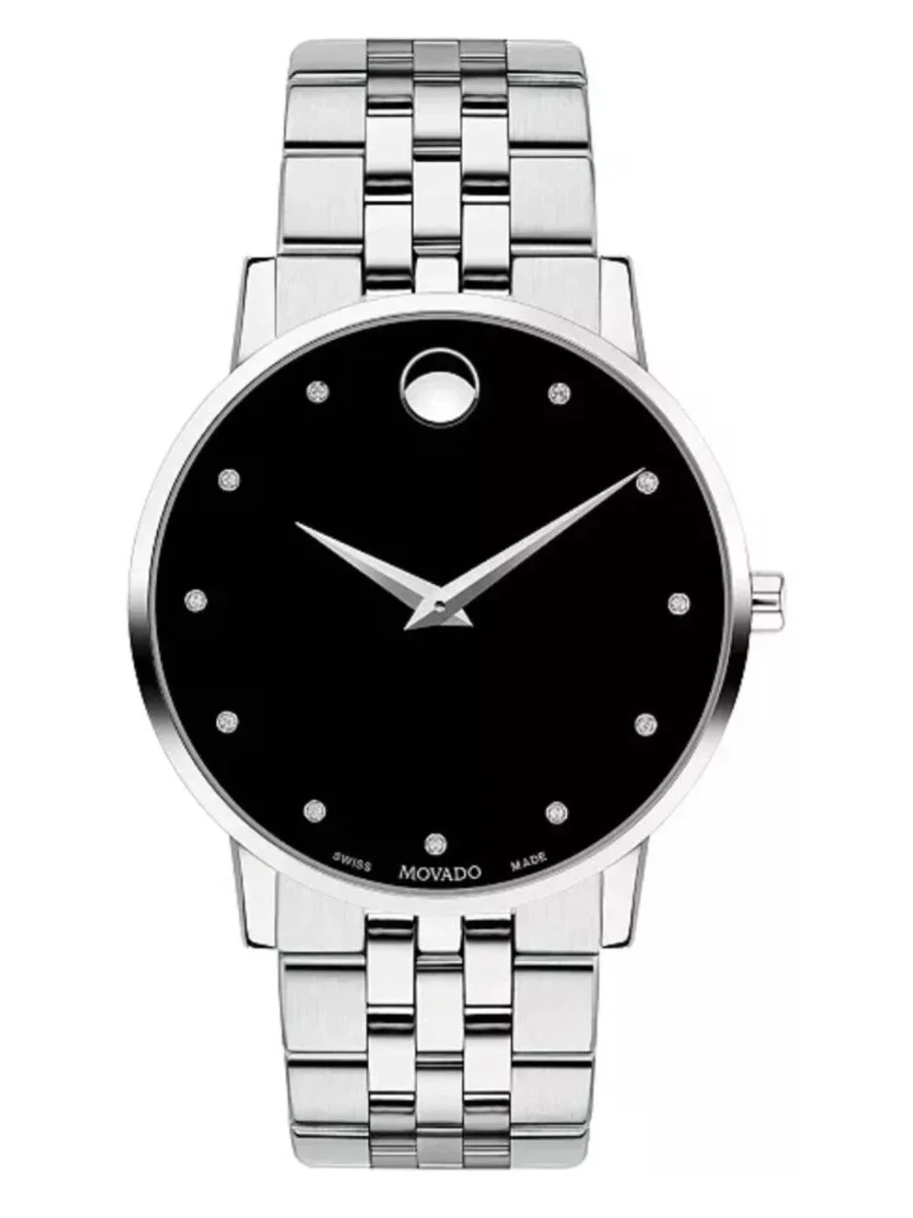 Movado Museum Classic Black Dial Mens Watch 0607201 Stainless Steel Swiss Made