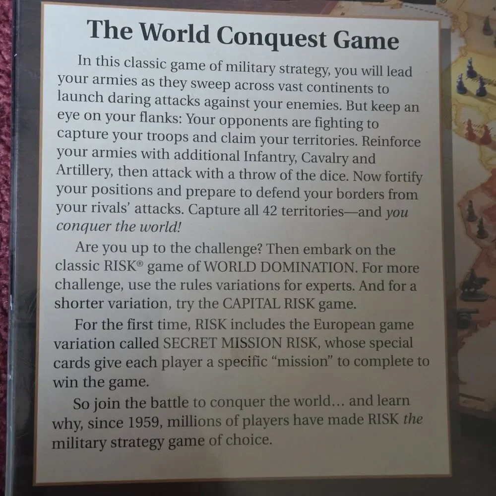 Vintage Risk - The World Conquest Game 1993 Parker Brothers New Sealed