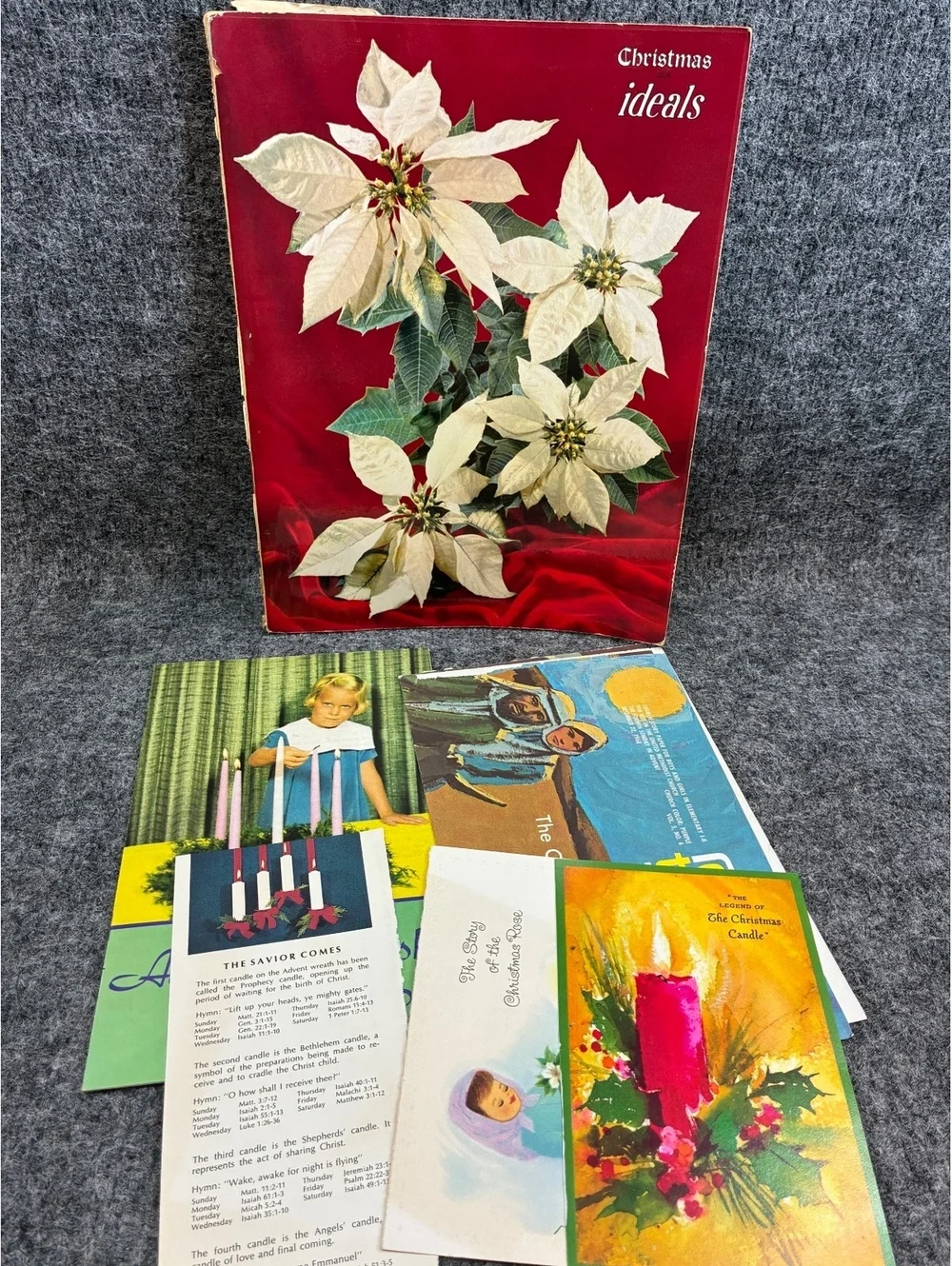 Vintage October 1961 Christmas Ideals Magazine with Holiday Ephemera Assortment