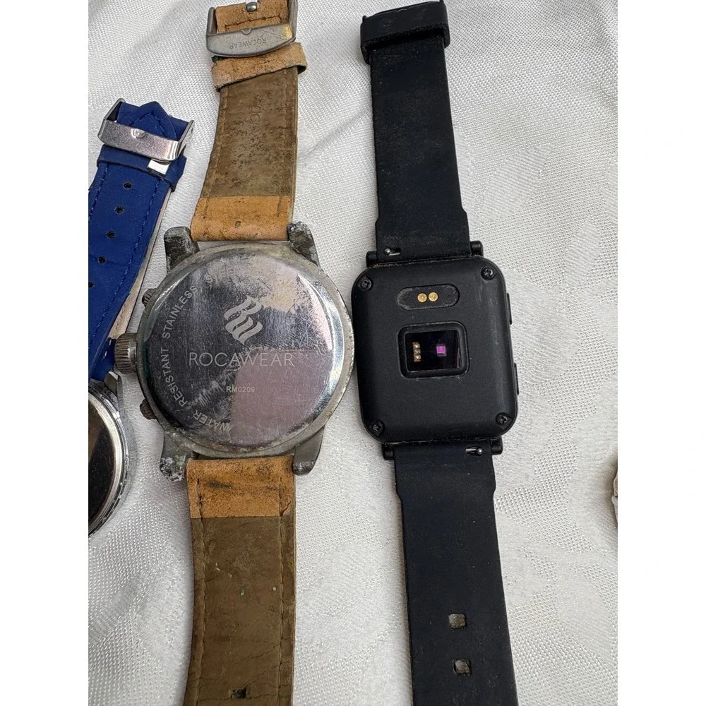Chronograph Black Dial Brown Leather Strap Watch bundle